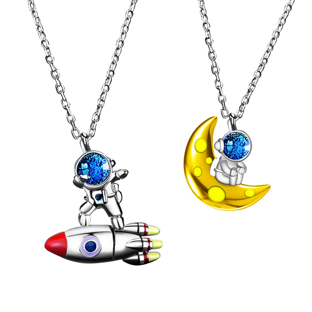 Cute Astronaut Matching Necklaces Set