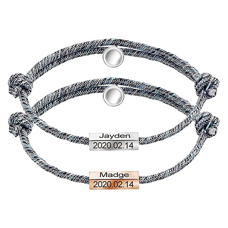 Magnetic Heart Bracelet Couples  Silver Couple Bracelet Fashion