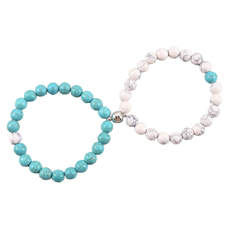 Magnetic Bracelet for Couples Natural Volcanic Stone Couple
