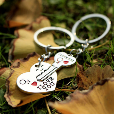 I LOVE YOU Matching Keychains for Couples