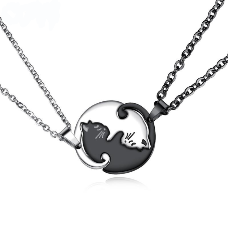 Matching Cute Cat Shape Relationship Necklaces