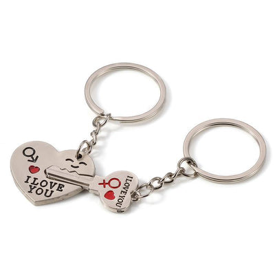 I LOVE YOU Matching Keychains for Couples