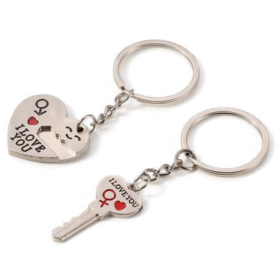 I LOVE YOU Matching Keychains for Couples