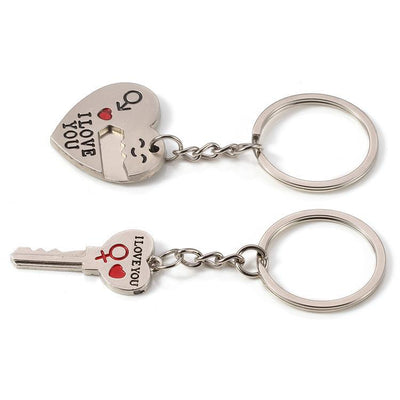 I LOVE YOU Matching Keychains for Couples