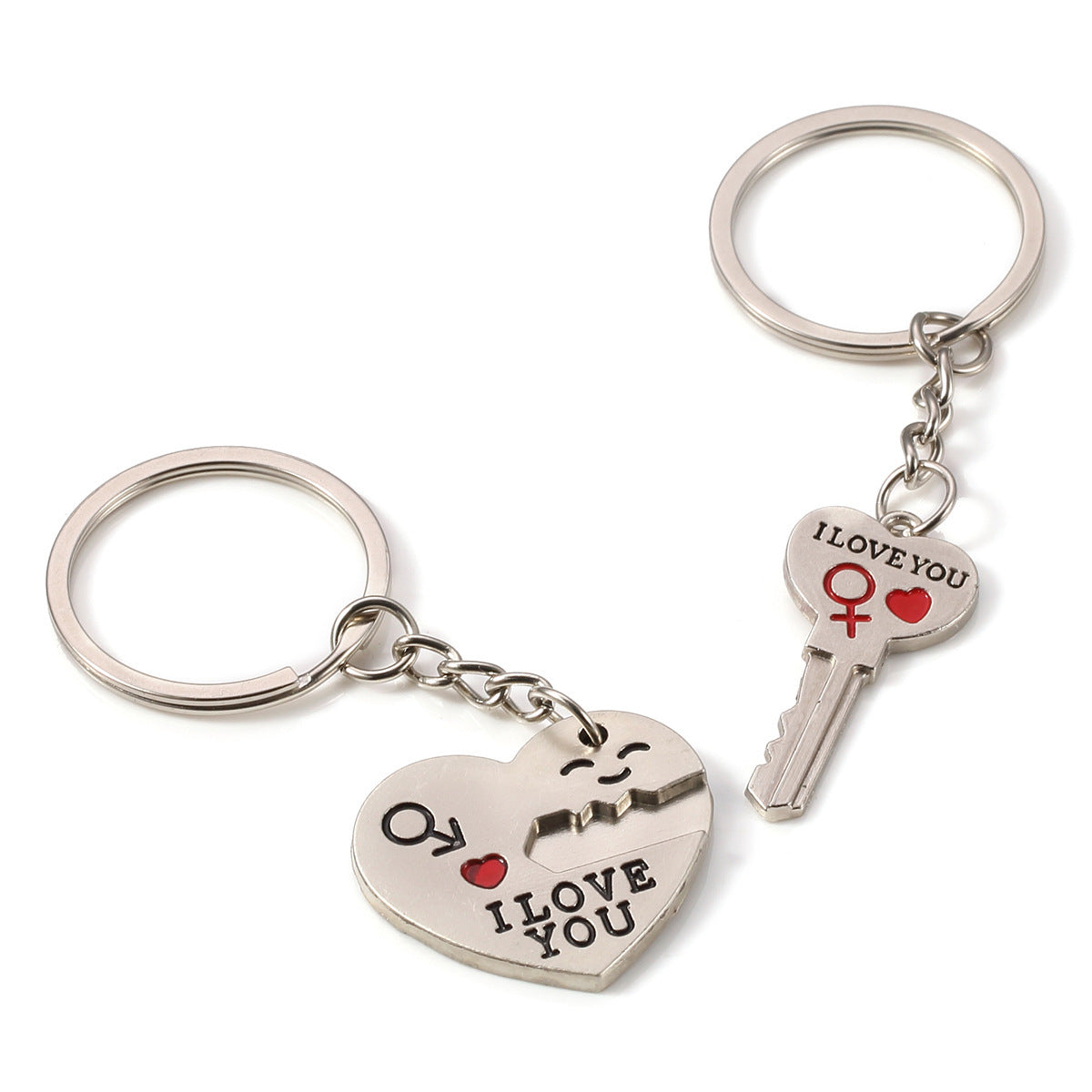 I LOVE YOU Matching Keychains for Couples