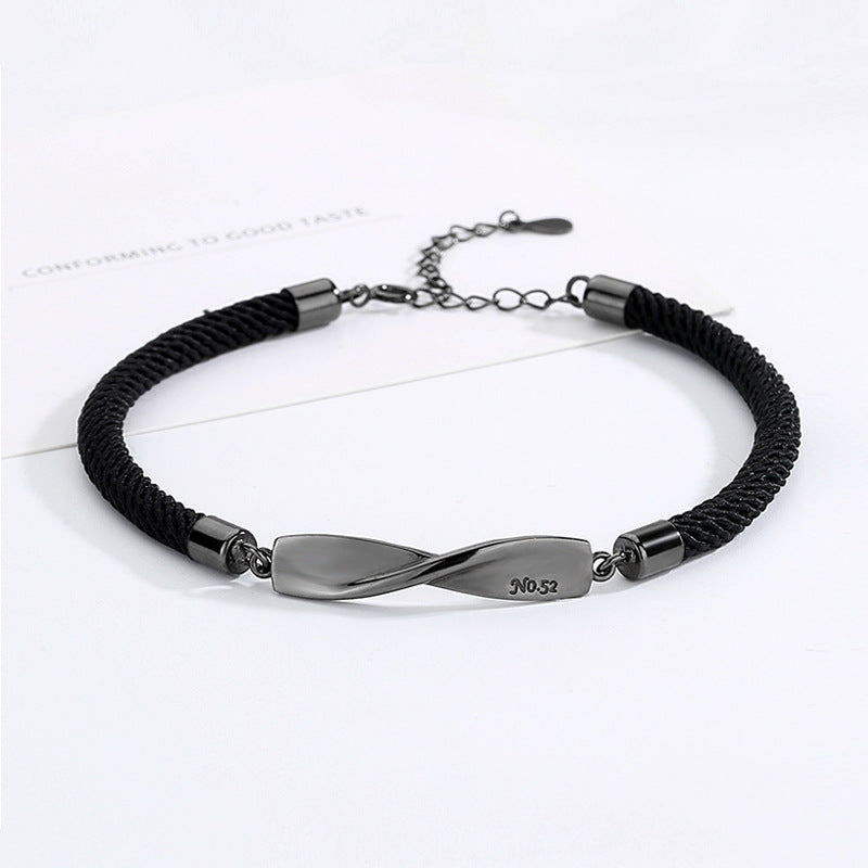 Mobius S925 Silver Soft Rope Matching Bracelets