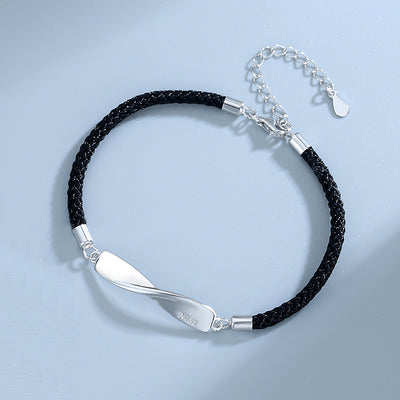 Mobius S925 Silver Soft Rope Matching Bracelets