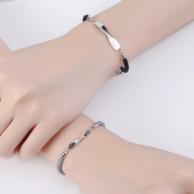 Mobius S925 Silver Soft Rope Matching Bracelets