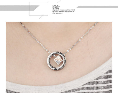 OUR LOVE WILL LAST FOREVER Crystal Cube Couple Necklaces