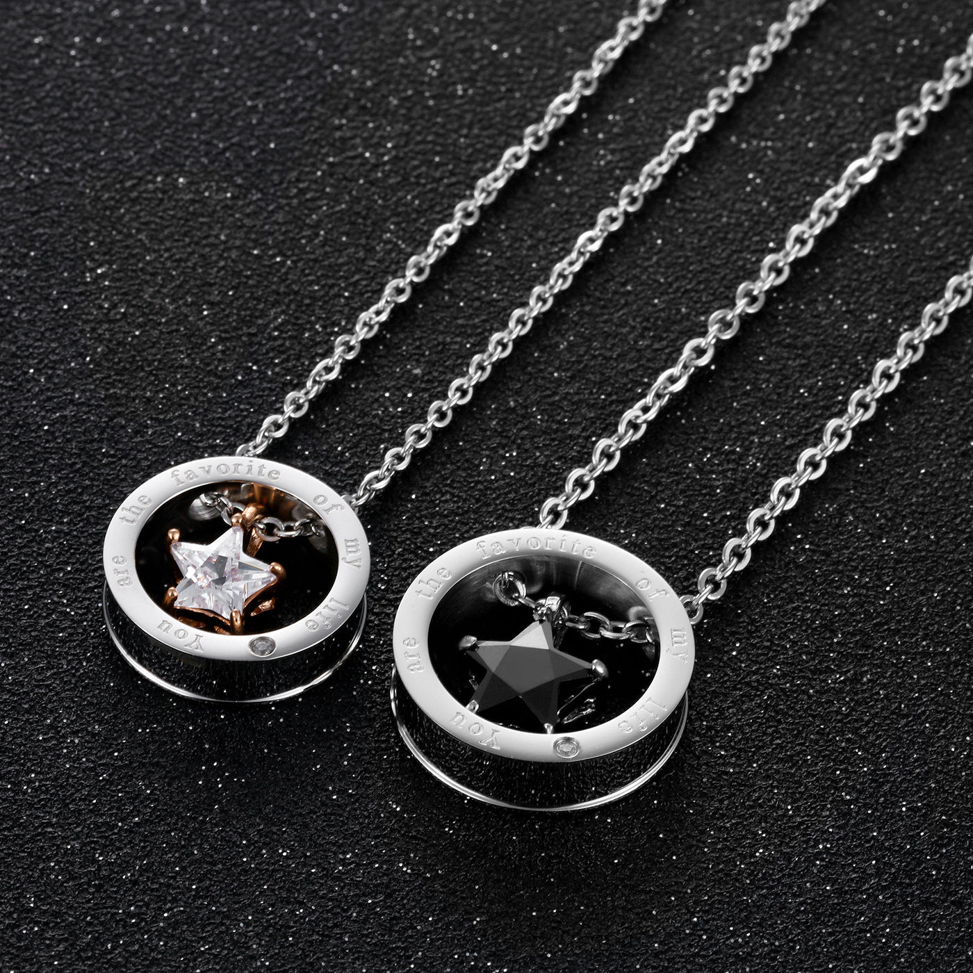 YOU ARE THE FAVORITE Crystal Star Relationship Necklaces