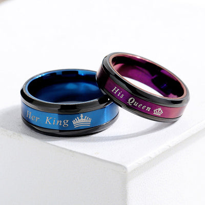 His Queen Her King Promise Rings for Couple