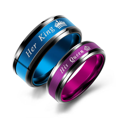 His Queen Her King Promise Rings for Couple