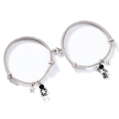 Magnetic Bracelet for Couples - Astronaut Pendant Matching Bracelet