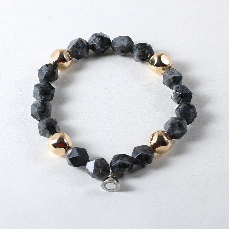 Pearl and Nature Stone Magnetic Bracelet for Couples