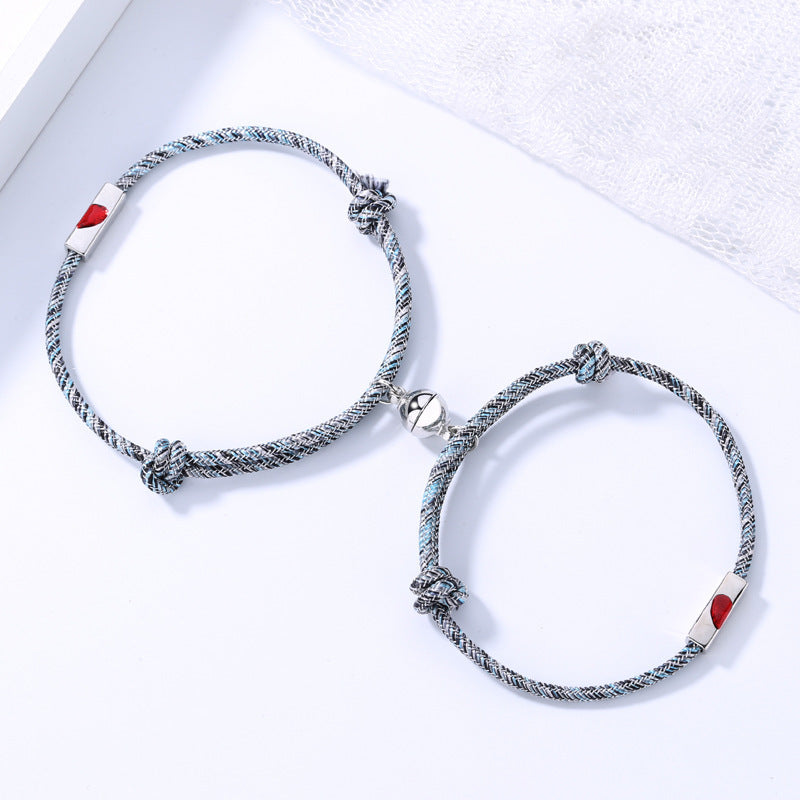 Magnetic Bracelet for Couples - Puzzle Red Heart Matching Bracelet - detail