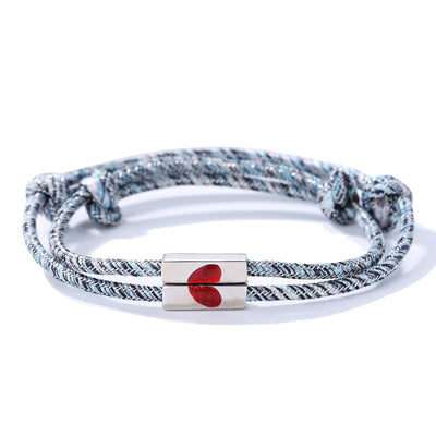 Magnetic Bracelet for Couples - Puzzle Red Heart Matching Bracelet