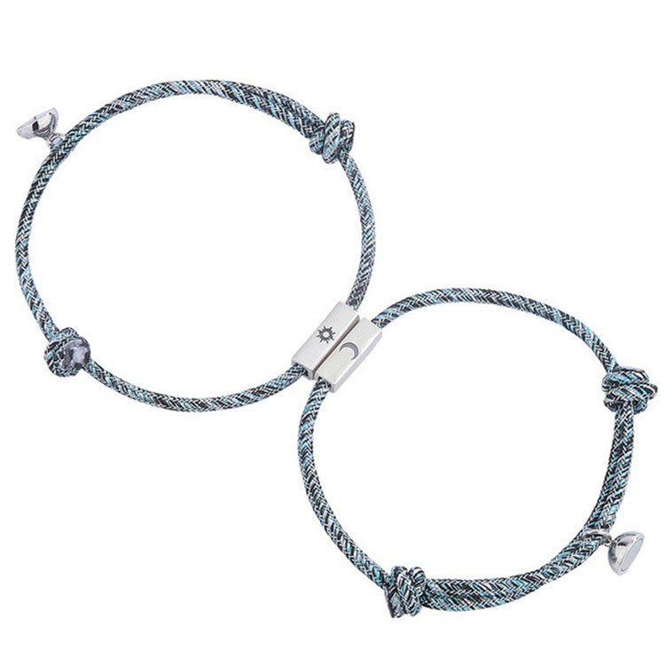 Magnetic Bracelet for Couples Sun and Moon Pendant Matching