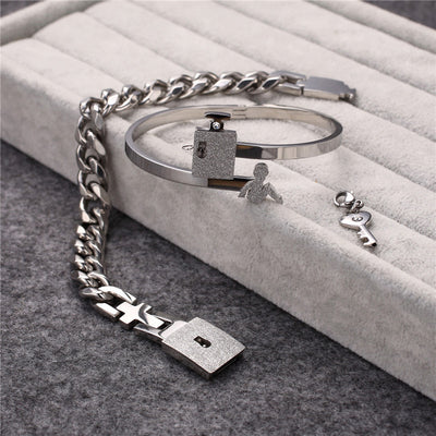 Premium Matching Bracelet with Lock and Key for Couples