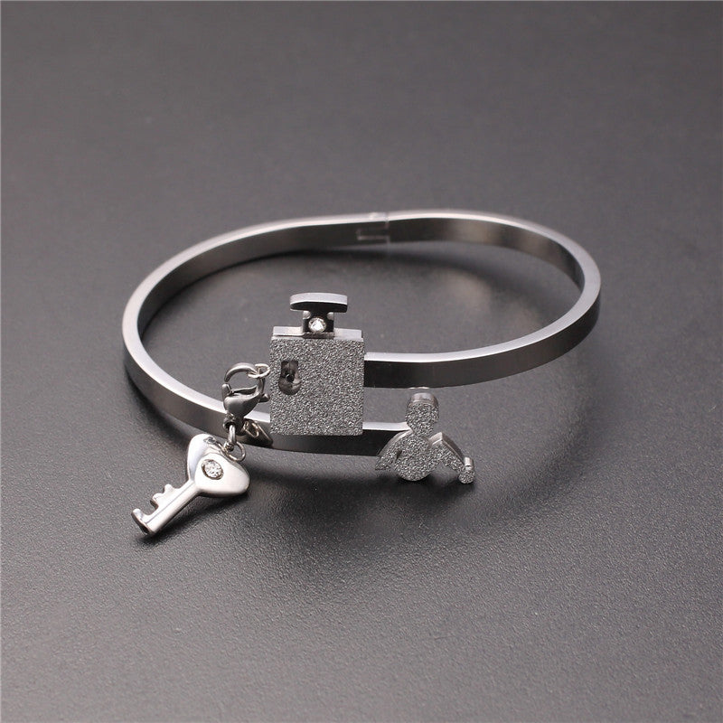 Premium Matching Bracelet with Lock and Key for Couples