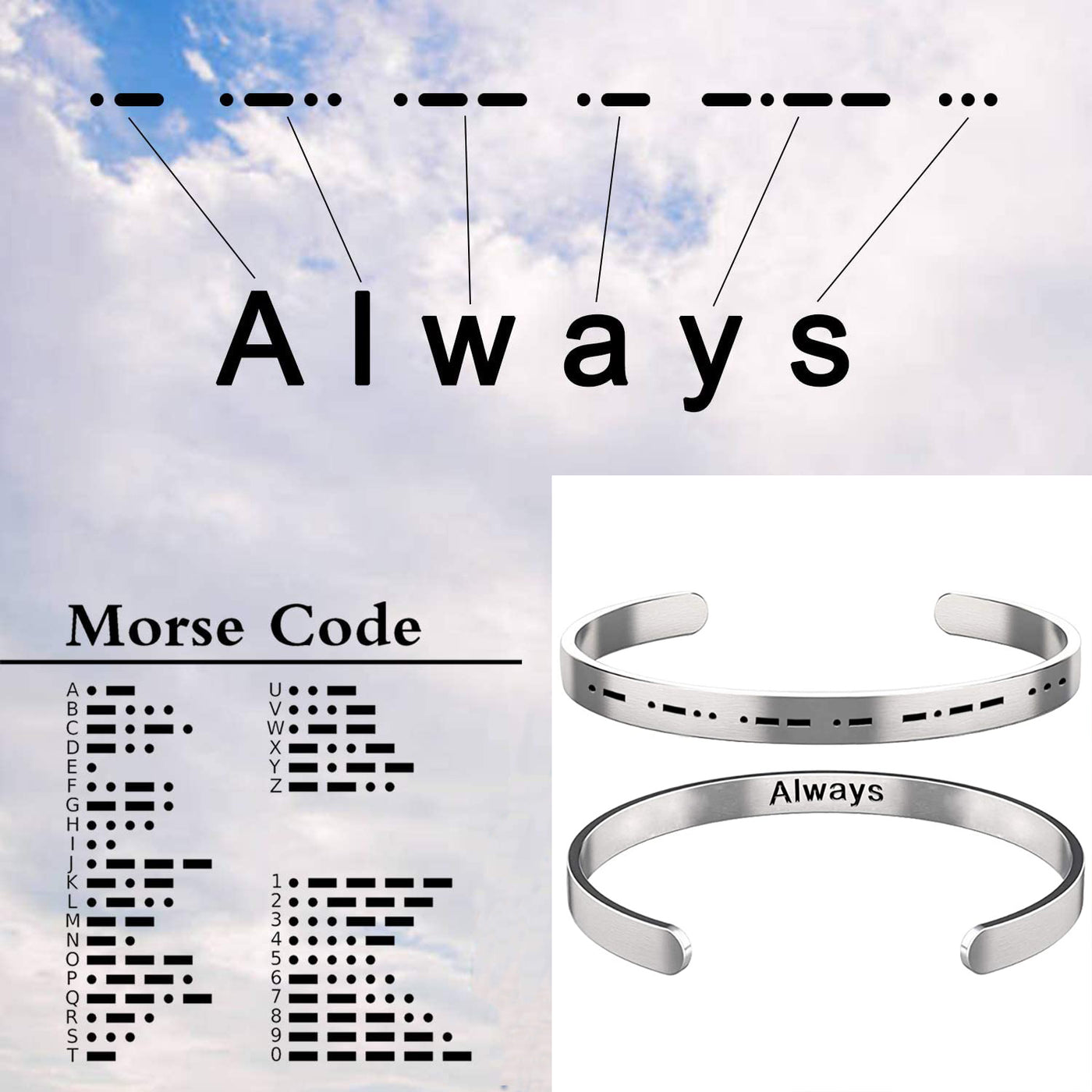 ALWAYS Morse Code Bracelet