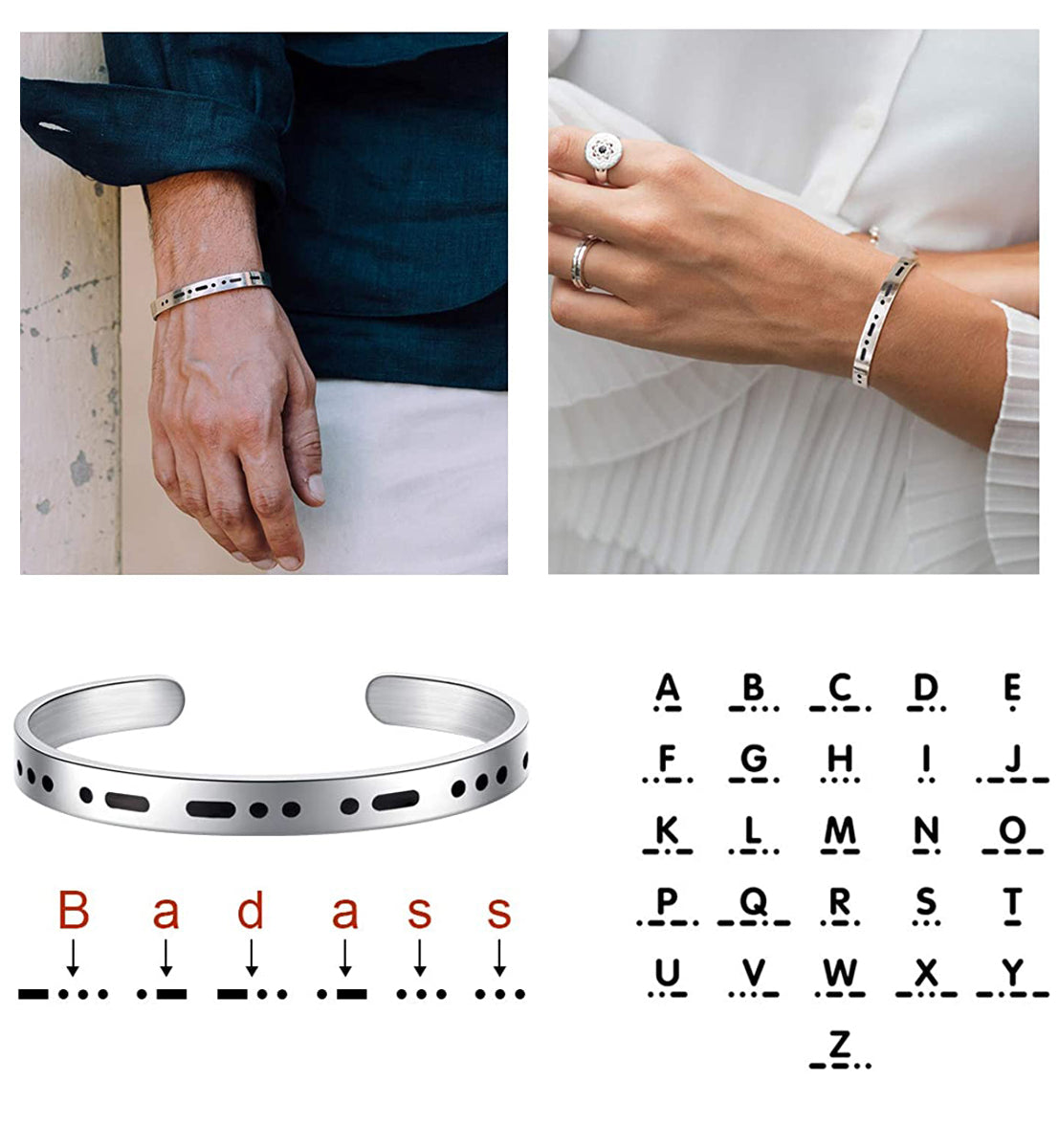 BADASS Morse Code Bracelet