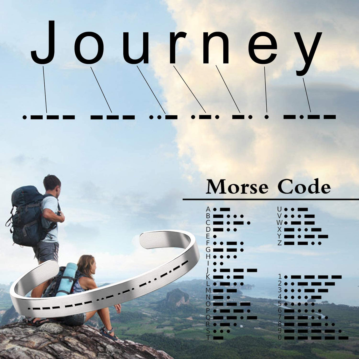 JOURNEY Morse Code Bracelet