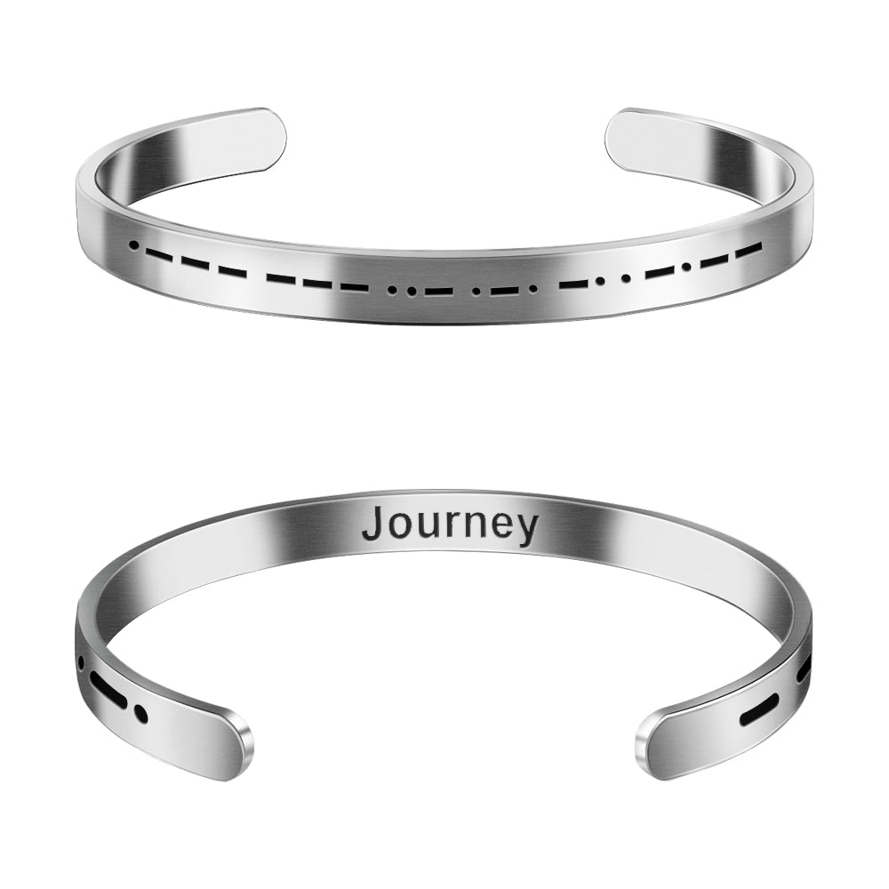 Morse Code Bracelet - Journey - Stainless Steel Couple Bracelet