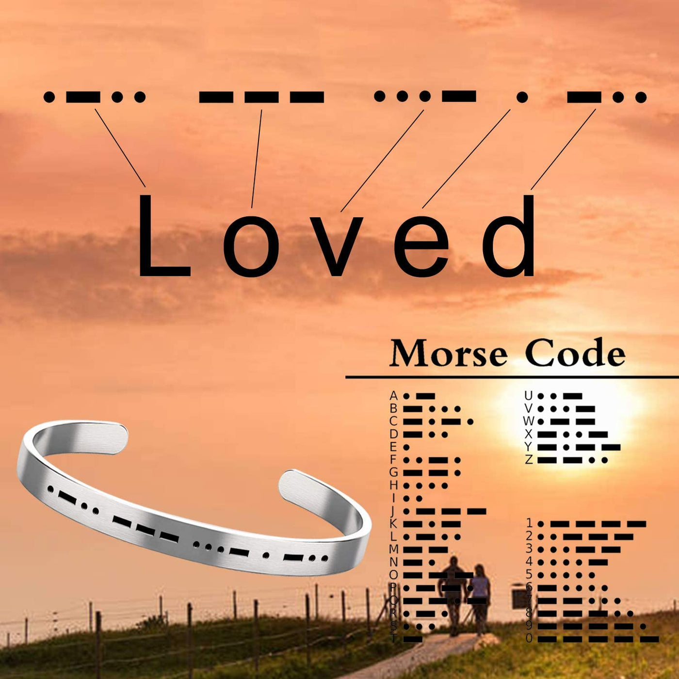 LOVED Morse Code Bracelet
