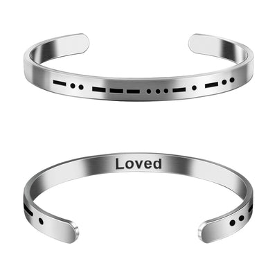 Morse Code Bracelet - LOVED - Stainless Steel Couple Bracelet
