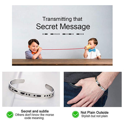 NEVER GIVE UP Morse Code Bracelet