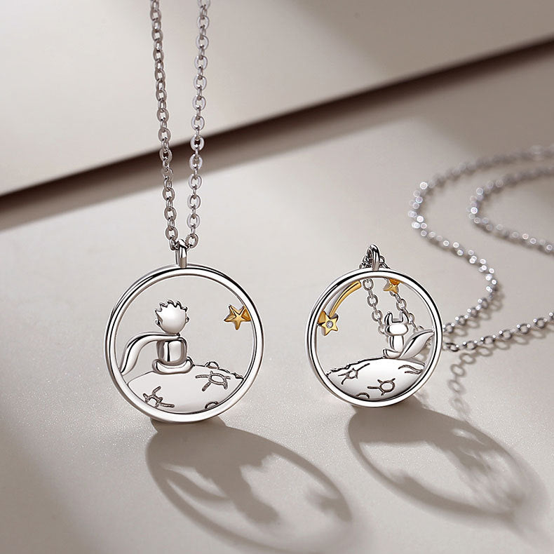 The Little Prince and The Fox S925 Silver Relationship Necklaces