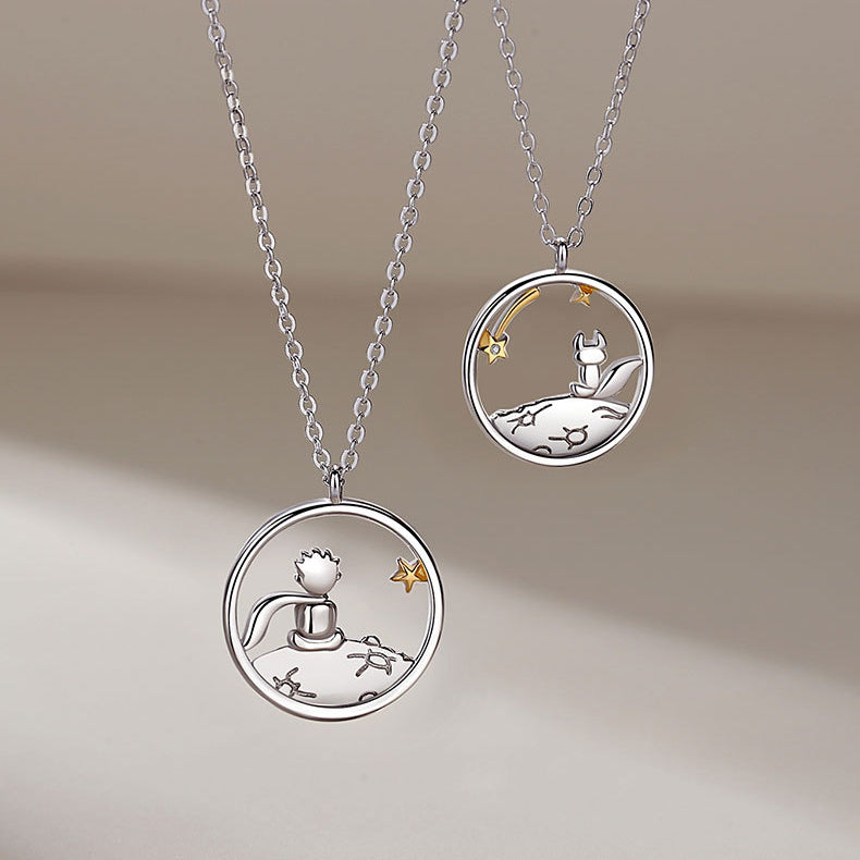 The Little Prince and The Fox S925 Silver Relationship Necklaces