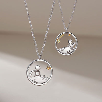 The Little Prince and The Fox S925 Silver Relationship Necklaces