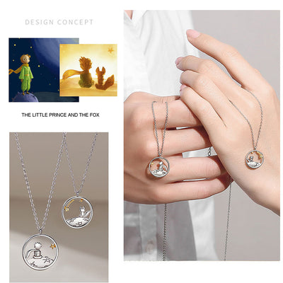 The Little Prince and The Fox S925 Silver Relationship Necklaces