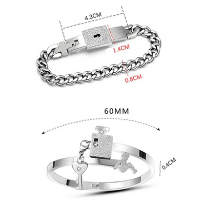 Premium Matching Bracelet with Lock and Key for Couples